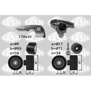 Vandens siurblio ir paskirstymo diržo komplektas SASIC 3906030