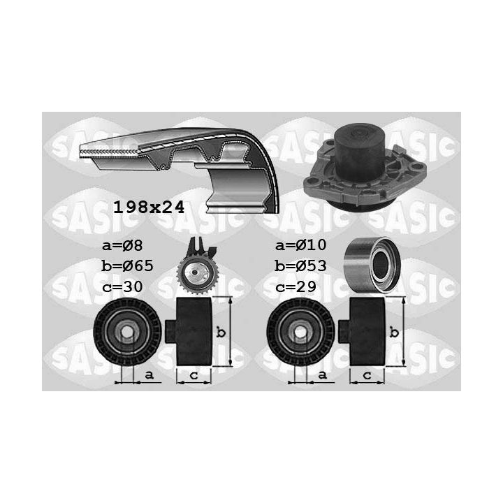 Vandens siurblio ir paskirstymo diržo komplektas SASIC 3906031