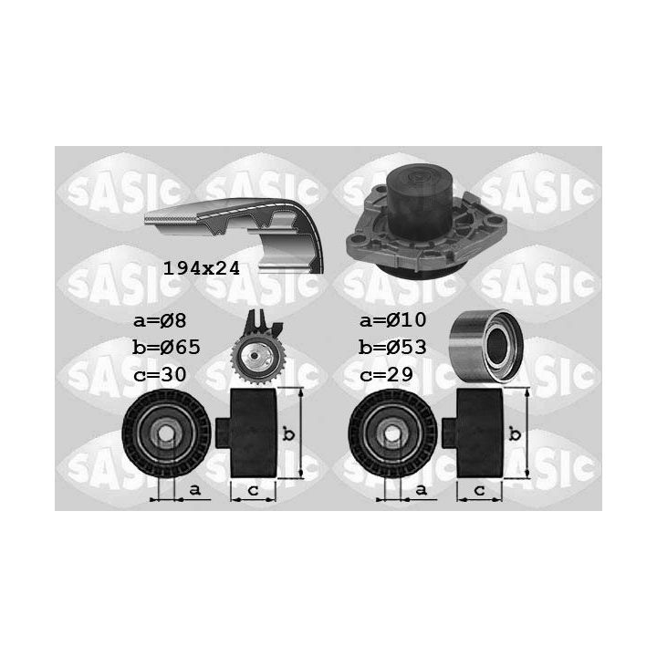 Vandens siurblio ir paskirstymo diržo komplektas SASIC 3906034