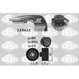 Vandens siurblio ir paskirstymo diržo komplektas SASIC 3906037