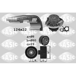 Vandens siurblio ir paskirstymo diržo komplektas SASIC 3906038