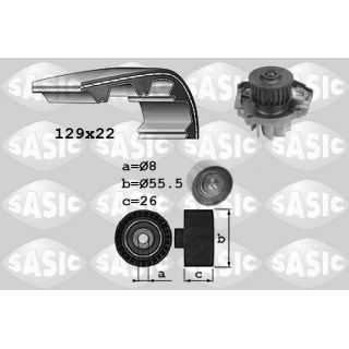 Vandens siurblio ir paskirstymo diržo komplektas SASIC 3906041