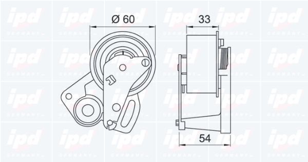 įtempiklio skriemulys, paskirstymo diržas IPD 10-1002
