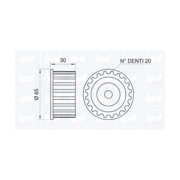 įtempiklio skriemulys, paskirstymo diržas IPD 14-0135