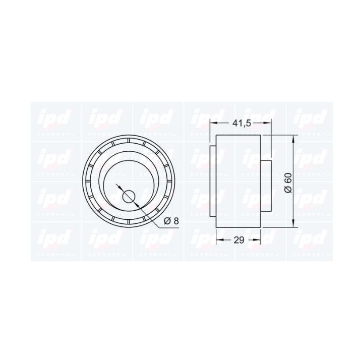 įtempiklio skriemulys, paskirstymo diržas IPD 14-0162
