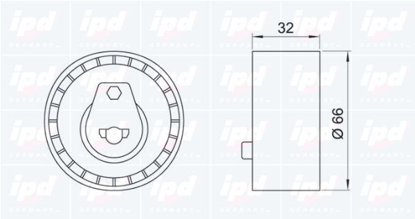 įtempiklio skriemulys, paskirstymo diržas IPD 14-0166