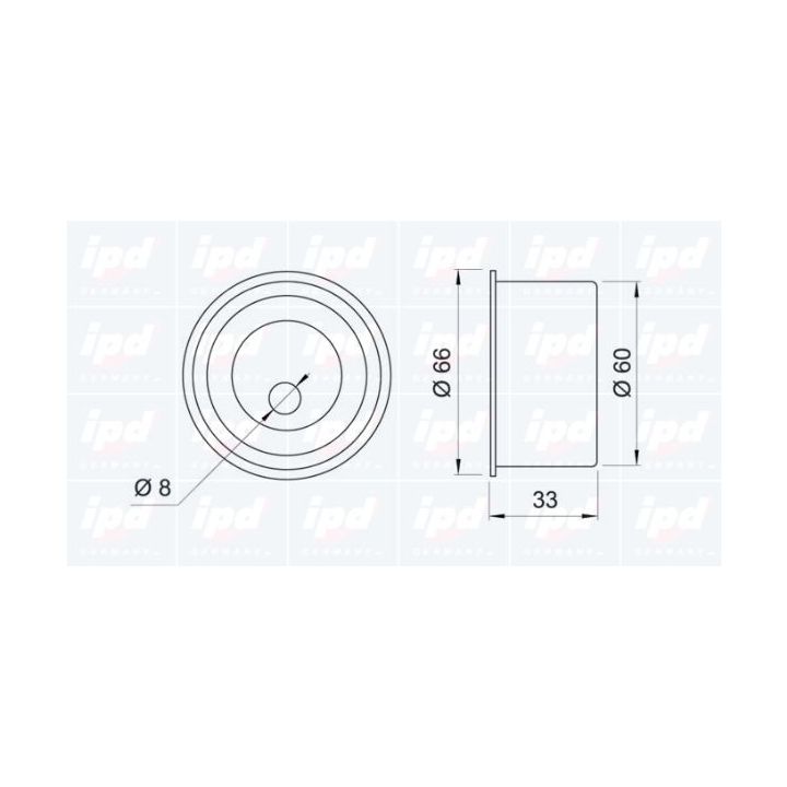 įtempiklio skriemulys, paskirstymo diržas IPD 14-0184