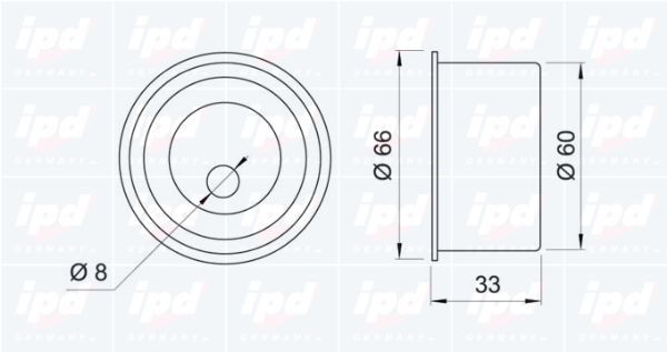 įtempiklio skriemulys, paskirstymo diržas IPD 14-0184