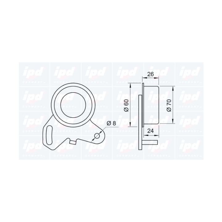 įtempiklio skriemulys, paskirstymo diržas IPD 14-0185