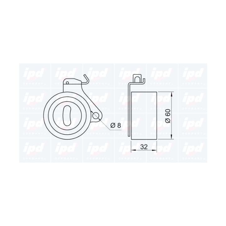 įtempiklio skriemulys, paskirstymo diržas IPD 14-0186