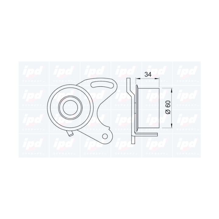 įtempiklio skriemulys, paskirstymo diržas IPD 14-0190