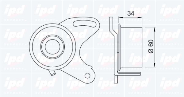 įtempiklio skriemulys, paskirstymo diržas IPD 14-0190