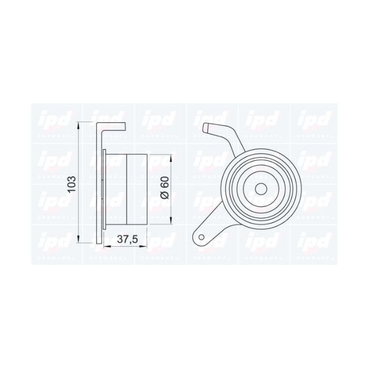 įtempiklio skriemulys, paskirstymo diržas IPD 14-0192