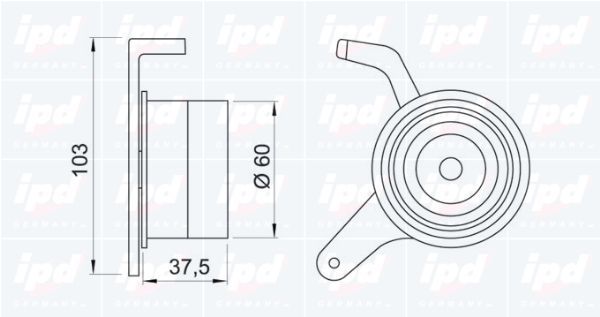 įtempiklio skriemulys, paskirstymo diržas IPD 14-0192