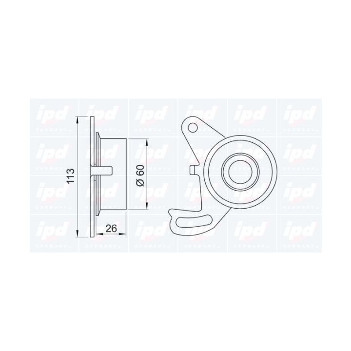 įtempiklio skriemulys, paskirstymo diržas IPD 14-0194