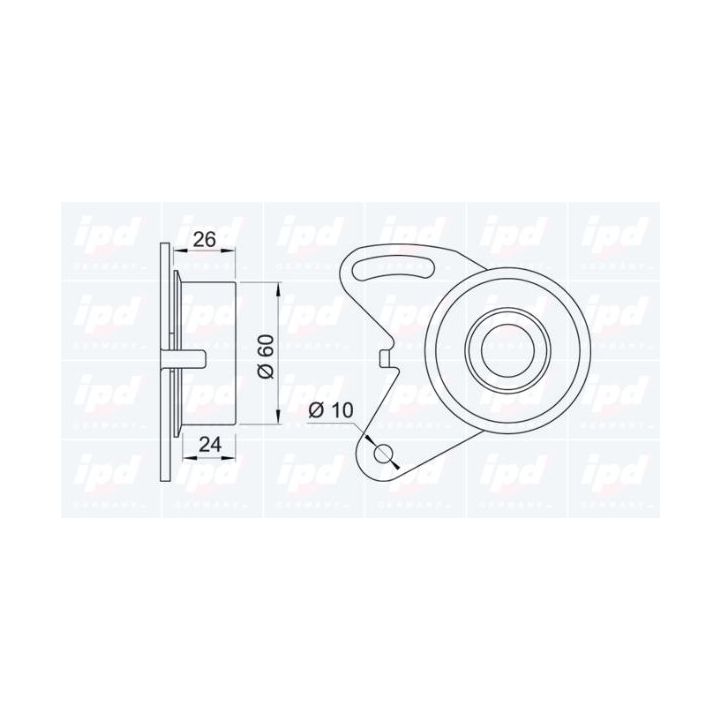 įtempiklio skriemulys, paskirstymo diržas IPD 14-0196