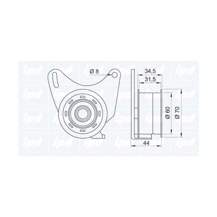 įtempiklio skriemulys, paskirstymo diržas IPD 14-0198