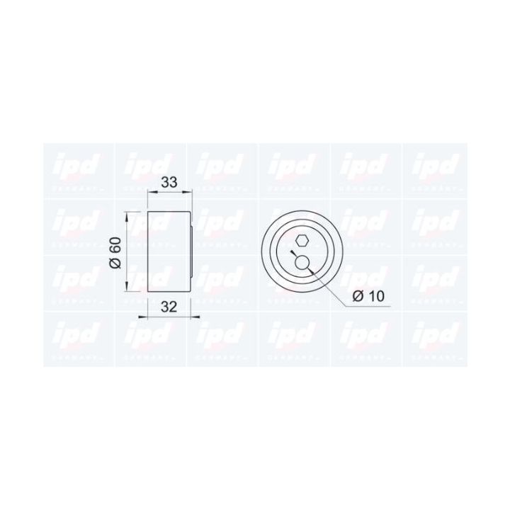 įtempiklio skriemulys, paskirstymo diržas IPD 14-0201