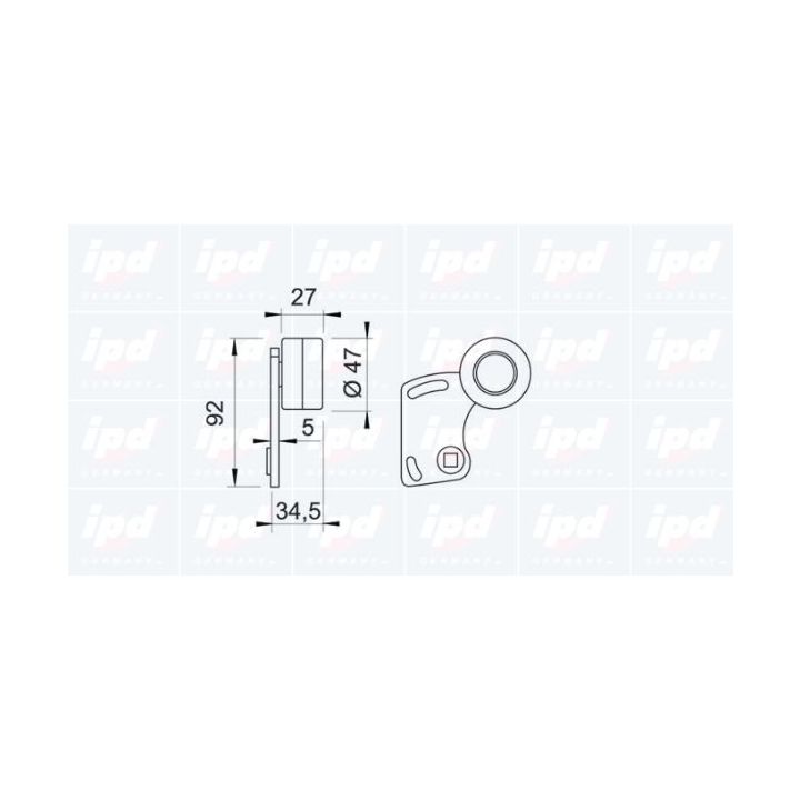 įtempiklio skriemulys, paskirstymo diržas IPD 14-0203