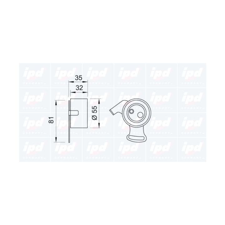 įtempiklio skriemulys, paskirstymo diržas IPD 14-0205