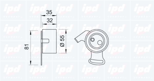 įtempiklio skriemulys, paskirstymo diržas IPD 14-0205