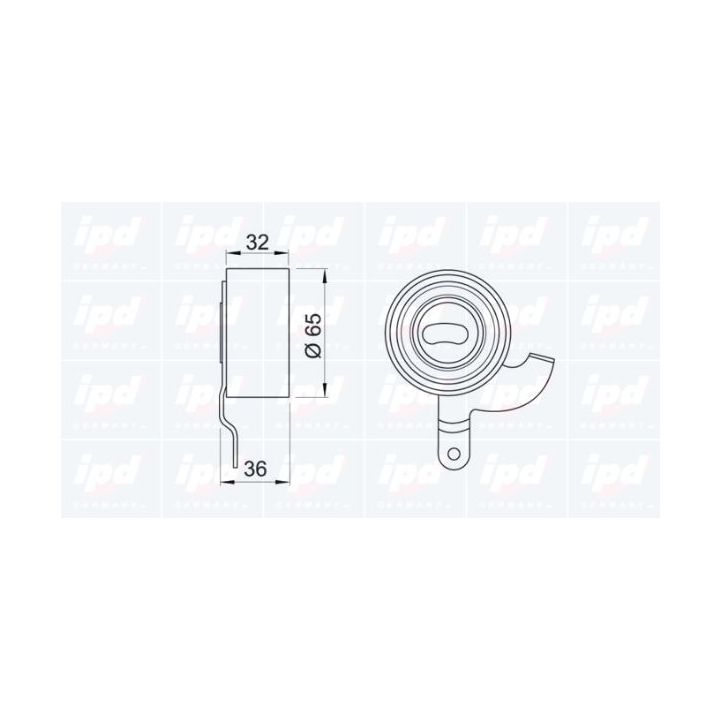 įtempiklio skriemulys, paskirstymo diržas IPD 14-0210