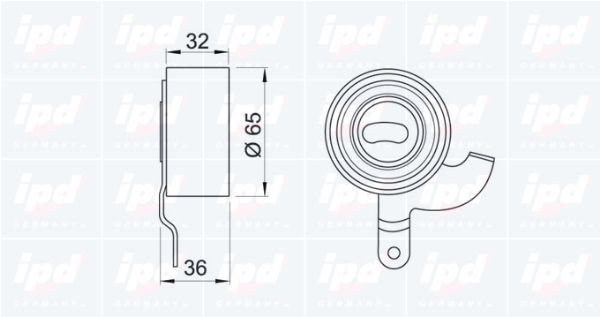 įtempiklio skriemulys, paskirstymo diržas IPD 14-0210