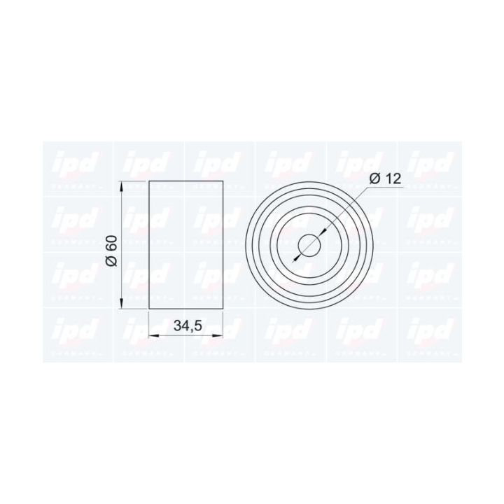 įtempiklio skriemulys, paskirstymo diržas IPD 14-0251
