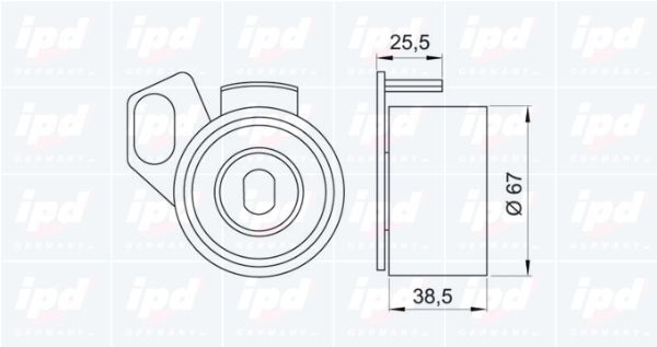 įtempiklio skriemulys, paskirstymo diržas IPD 14-0253