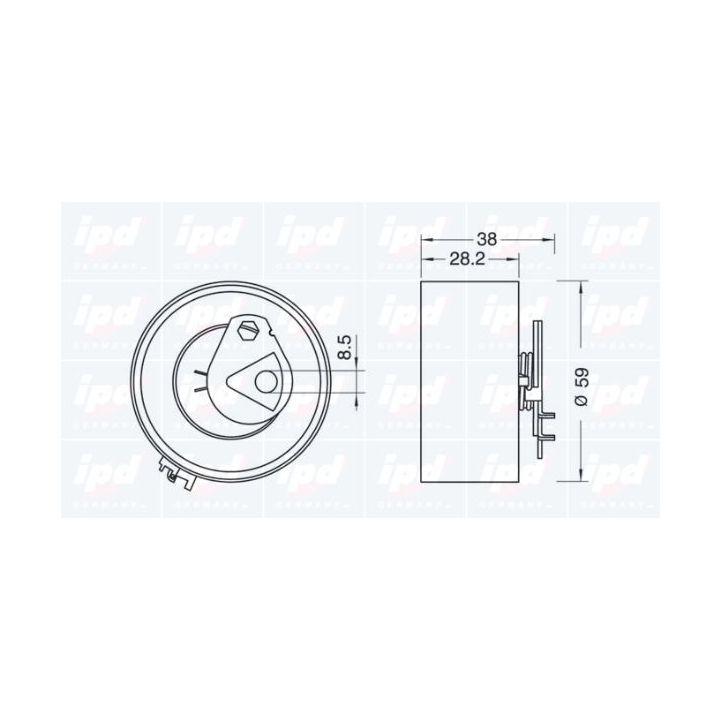 įtempiklio skriemulys, paskirstymo diržas IPD 14-0279