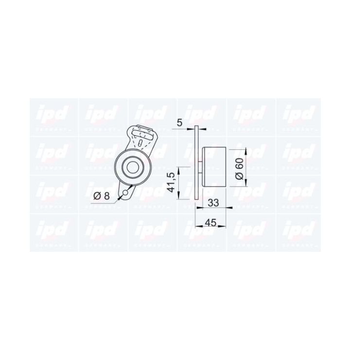 įtempiklio skriemulys, paskirstymo diržas IPD 14-0309