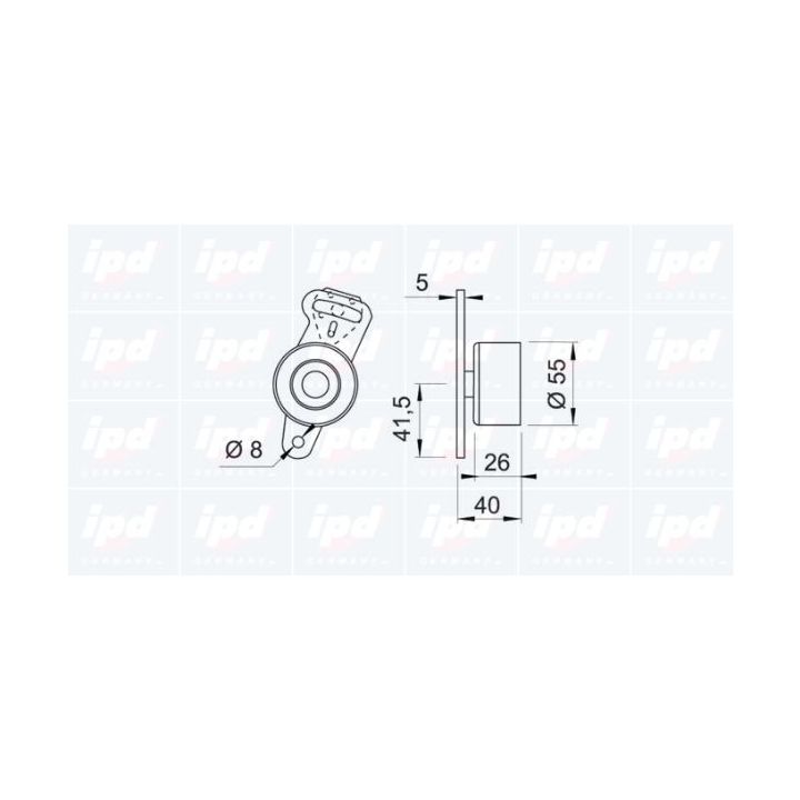 įtempiklio skriemulys, paskirstymo diržas IPD 14-0315
