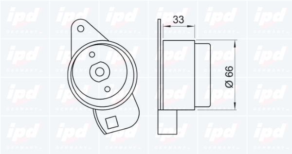 įtempiklio skriemulys, paskirstymo diržas IPD 14-0332