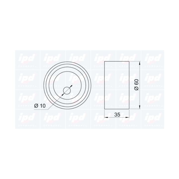 įtempiklio skriemulys, paskirstymo diržas IPD 14-0396