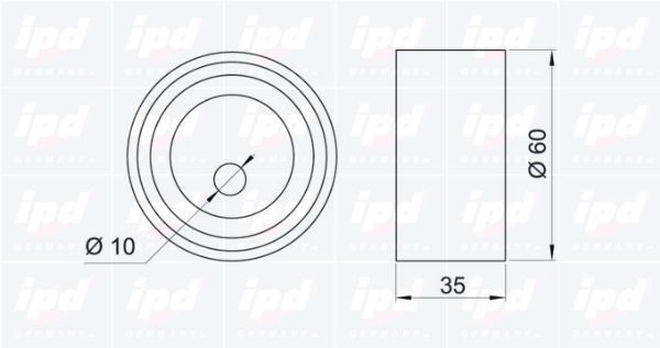 įtempiklio skriemulys, paskirstymo diržas IPD 14-0396