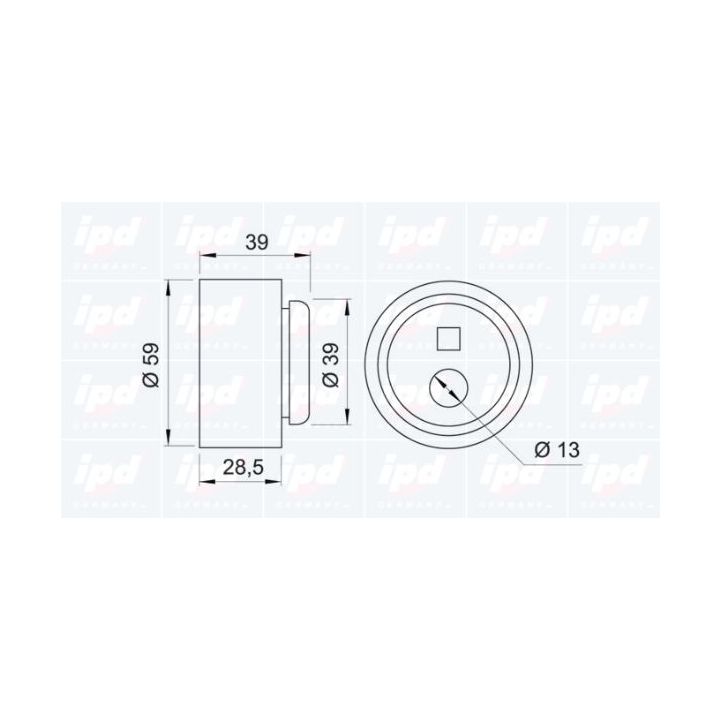 įtempiklio skriemulys, paskirstymo diržas IPD 14-0413