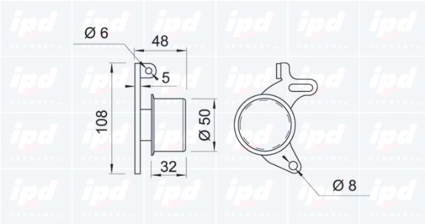 įtempiklio skriemulys, paskirstymo diržas IPD 14-0494