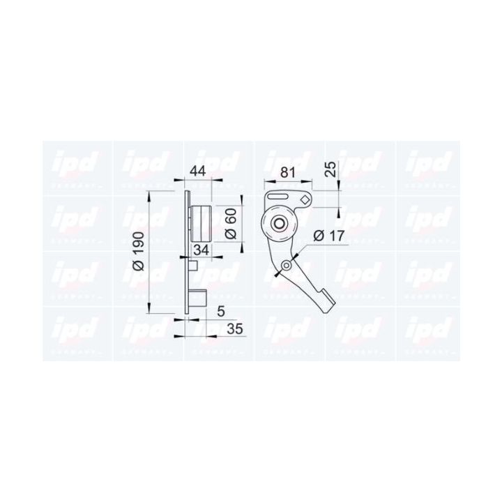 įtempiklio skriemulys, paskirstymo diržas IPD 14-0504