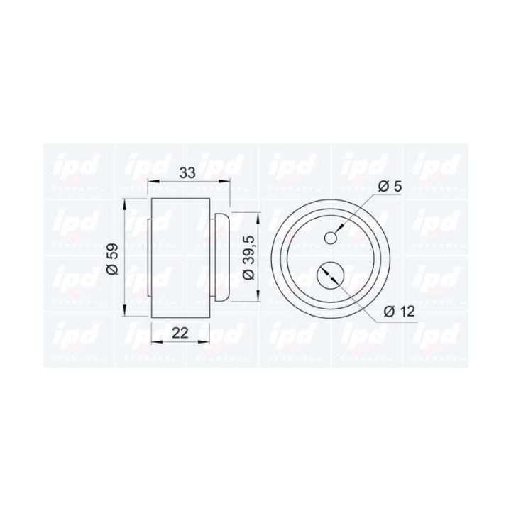 įtempiklio skriemulys, paskirstymo diržas IPD 14-0507
