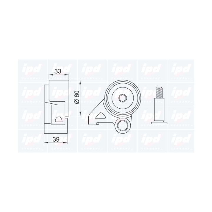 įtempiklio skriemulys, paskirstymo diržas IPD 14-0558