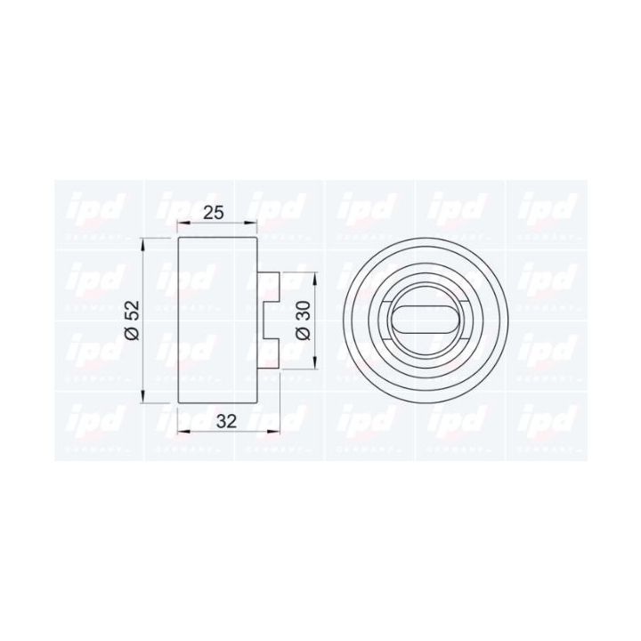 įtempiklio skriemulys, paskirstymo diržas IPD 14-0566