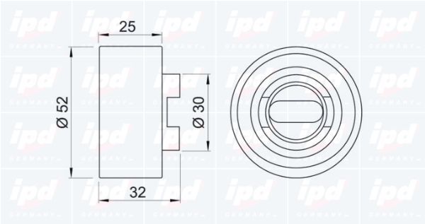 įtempiklio skriemulys, paskirstymo diržas IPD 14-0566