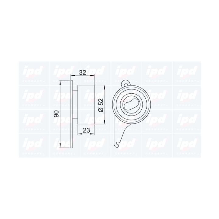 įtempiklio skriemulys, paskirstymo diržas IPD 14-0569