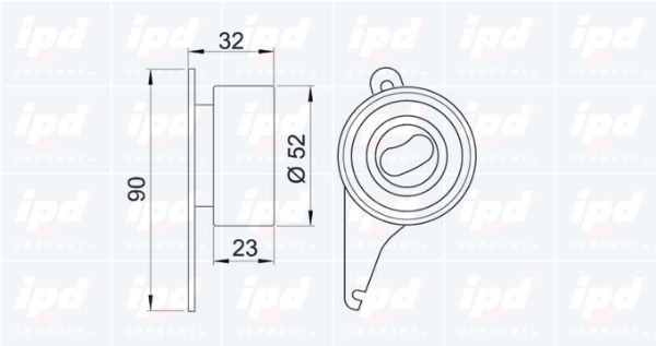 įtempiklio skriemulys, paskirstymo diržas IPD 14-0569