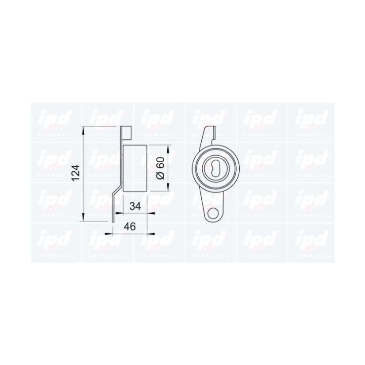 įtempiklio skriemulys, paskirstymo diržas IPD 14-0592