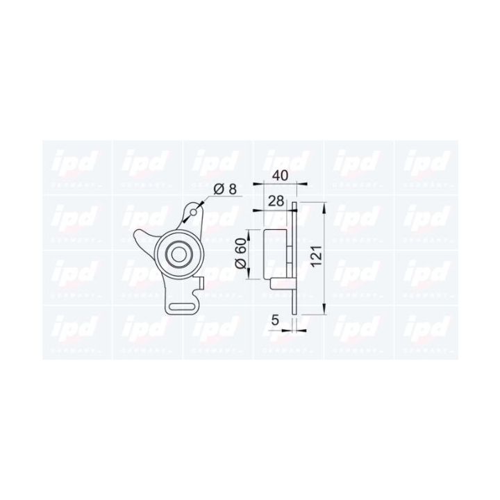 įtempiklio skriemulys, paskirstymo diržas IPD 14-0595