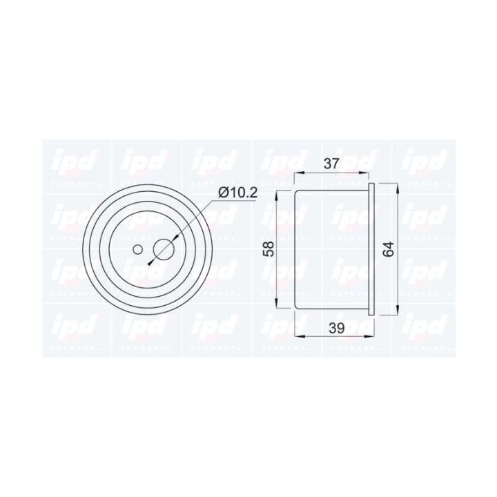 įtempiklio skriemulys, paskirstymo diržas IPD 14-0631