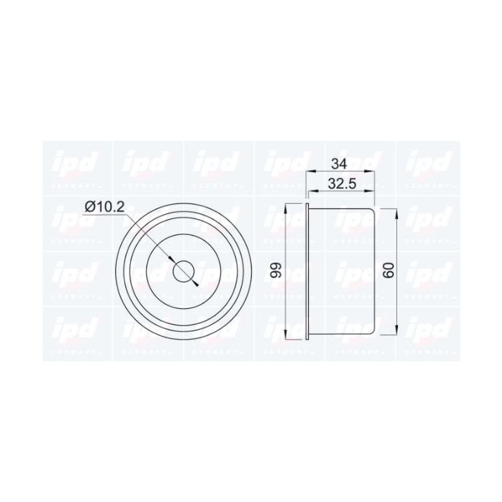 įtempiklio skriemulys, paskirstymo diržas IPD 14-0632