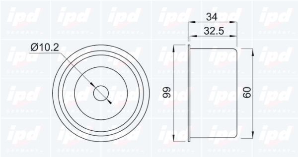 įtempiklio skriemulys, paskirstymo diržas IPD 14-0632