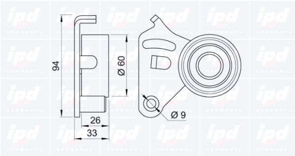 įtempiklio skriemulys, paskirstymo diržas IPD 14-0643
